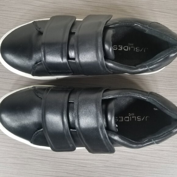 J/Slides Platform Double Strap Sneaker, Black Leather, Womens Size 8 - Picture 10 of 11
